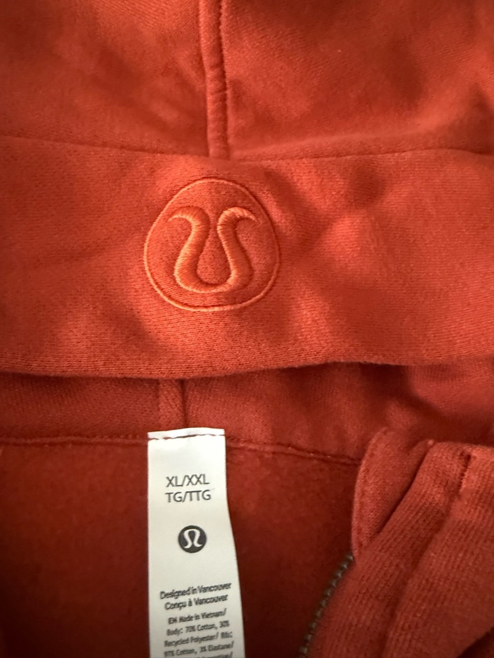 lululemon athletica Orange Hooded Half-Zip Pullover